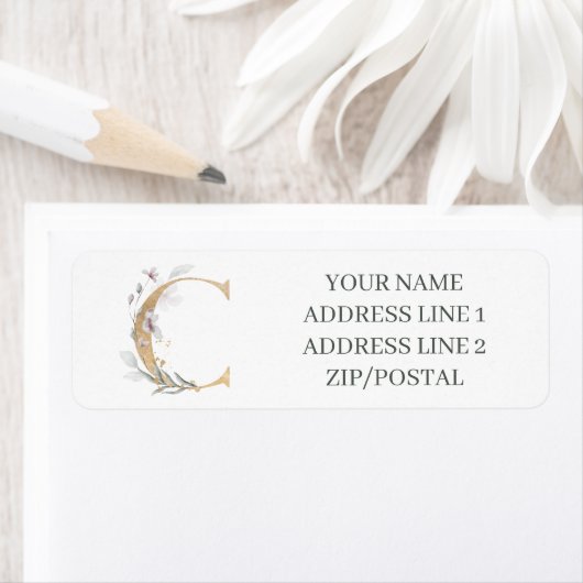 C Monogram Floral Etiket (Insitu)