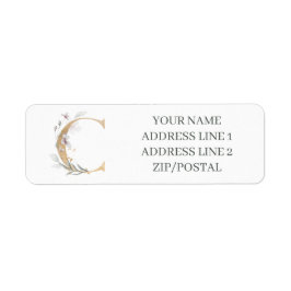C Monogram Floral Etiket