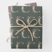 C Monogram Floral Inpakpapier Vel (In situ)