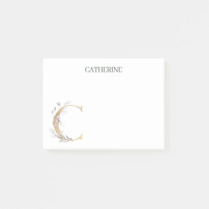 C Monogram Floral Post-it® Notes