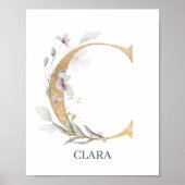 C Monogram Floral Poster (Voorkant)