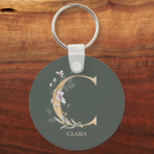 C Monogram Floral Sleutelhanger (Voorkant)