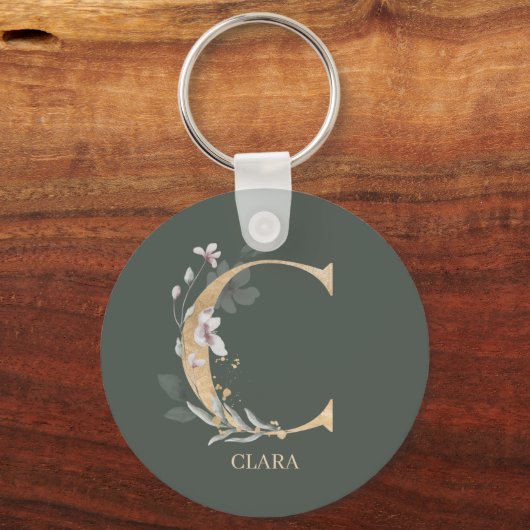 C Monogram Floral Sleutelhanger (Voorkant)