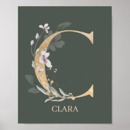 C Monogram gepersonaliseerd Poster