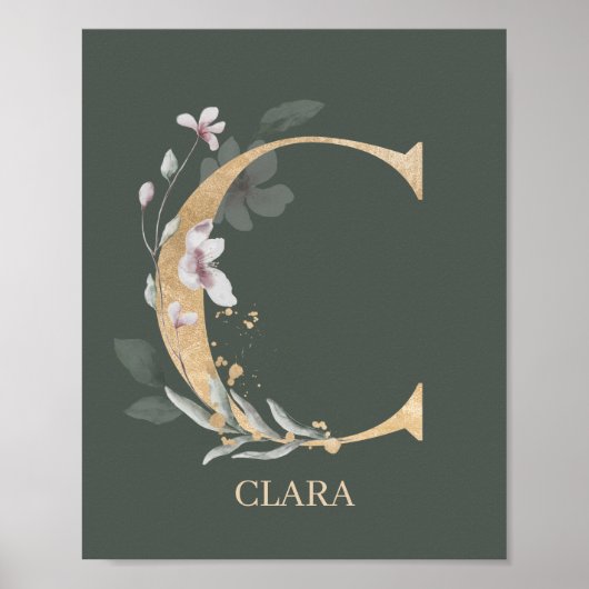 C Monogram gepersonaliseerd Poster (Voorkant)
