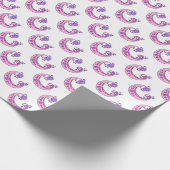 C-monogram gepersonaliseerd verpakkingspapier cadeaupapier (Hoek)