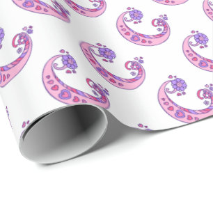 C-monogram gepersonaliseerd verpakkingspapier cadeaupapier