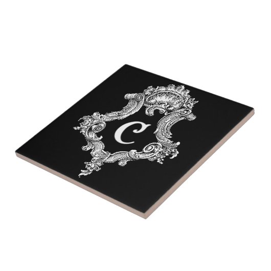 C Monogram Initiaal Tegeltje (Zijkant)