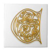 C Monogram "Irish Gold"-keramische Tegel Tegeltje (Voorkant)