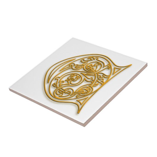 C Monogram "Irish Gold"-keramische Tegel Tegeltje (Zijkant)