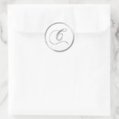 C Monogram Letter Sliver op White Wedding Seal Ronde Sticker (Tas)