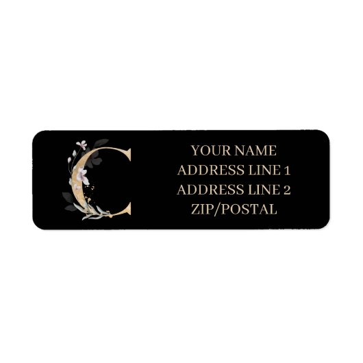 C Monogram op maat gemaakt etiket (Voorkant)