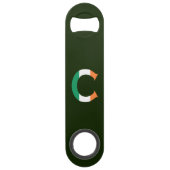 C Monogram overlay op Ierse vlag bocnt Speed Flessenopener (Achterkant)