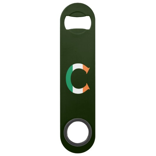 C Monogram overlay op Ierse vlag bocnt Speed Flessenopener (Voorkant)