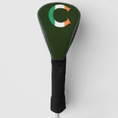 C Monogram overlay op Ierse vlag dcnt Golfheadcover (Voorkant)