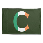 C Monogram overlay op Ierse vlag pcnt Kussensloop (Achterkant)