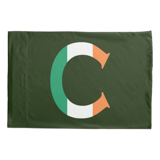 C Monogram overlay op Ierse vlag pcnt Kussensloop (Achterkant)