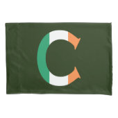 C Monogram overlay op Ierse vlag pcnt Kussensloop (Voorkant)