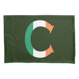 C Monogram overlay op Ierse vlag pcnt Kussensloop