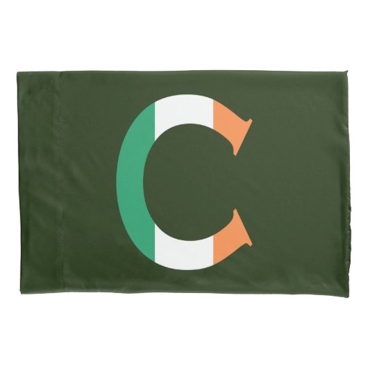 C Monogram overlay op Ierse vlag pcnt Kussensloop (Voorkant)
