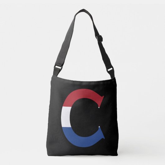 C Monogram overlay op NLD Vlag op bk cbbcnt Crossbody Tas (Voorkant)