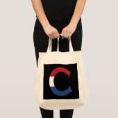 C Monogram overlay op NLD Vlag op bk gtcnt Tote Bag (Voorkant (product))