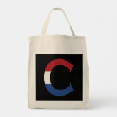 C Monogram overlay op NLD Vlag op bk gtcnt Tote Bag (Achterkant)