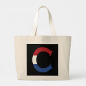 C Monogram overlay op NLD Vlag op bk jtcnm Grote Tote Bag (Achterkant)