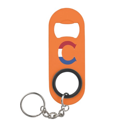 C Monogram overlay op NLD Vlag op of beide Mini Flessenopener (Voorkant)