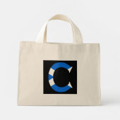 C Monogram overlay op Schotse vlag tcnt Mini Tote Bag (Achterkant)