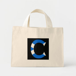 C Monogram overlay op Schotse vlag tcnt Mini Tote Bag