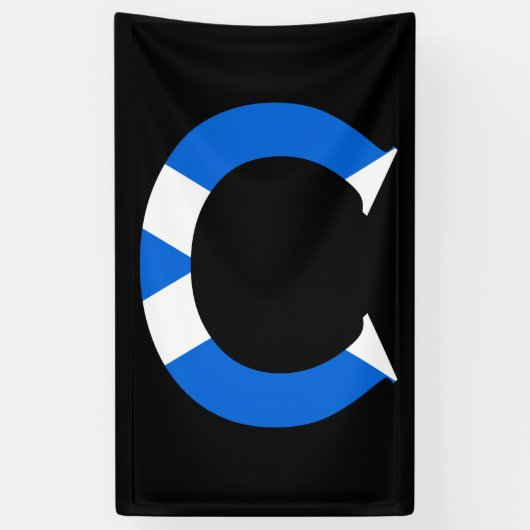C Monogram overlay op Schotse vlag (v) brcnt Spandoek (Verticaal)