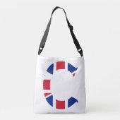 C Monogram overlay op Union Jack Flag cbcent Crossbody Tas (Achterkant)