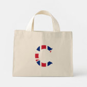 C Monogram overlay op Union Jack Flag tcnt Mini Tote Bag (Achterkant)
