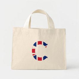 C Monogram overlay op Union Jack Flag tcnt Mini Tote Bag