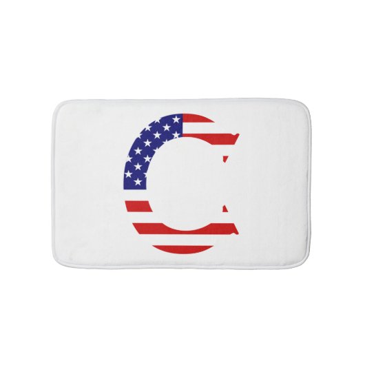 C Monogram overlay op USA Flag bmcnt Badmat (Voorkant)