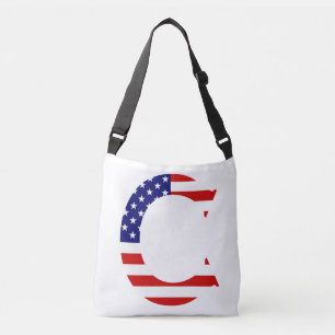 C Monogram overlay op USA Flag cbbcnt Crossbody Tas