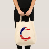 C Monogram overlay op USA Flag gtcnt Tote Bag (Voorkant (product))