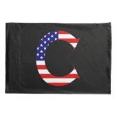 C Monogram overlay op USA Flag pcnt Kussensloop (Achterkant)