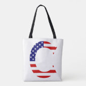 C Monogram overlay op USA Flag stint Tote Bag (Achterkant)