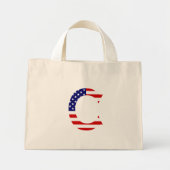 C Monogram overlay op USA Flag tcnt Mini Tote Bag (Voorkant)