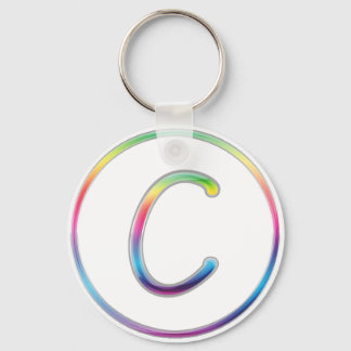 C Monogram RegenboogSleutelhanger Sleutelhanger