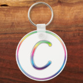 C Monogram RegenboogSleutelhanger Sleutelhanger (Voorkant)