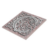 C Monogram "Silver Stone" Keramische Tegel Tegeltje (Zijkant)