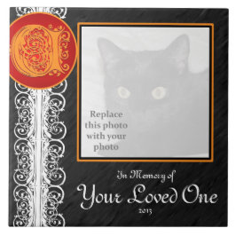 C Monogram "ter nagedachtenis aan uw geliefde" Teg Tegeltje