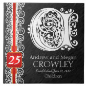 C Monogram "White Lace on Black" Jubileum Tegel Tegeltje (Voorkant)