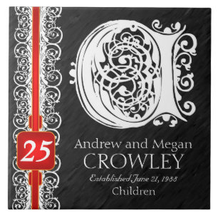C Monogram "White Lace on Black" Jubileum Tegel Tegeltje
