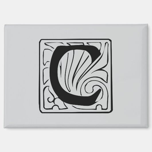 C Monogramm schwarz Magneet (Voorkant)