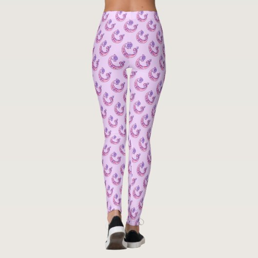 C monogrammen paarse roze gepatterde leggings (Achterkant)