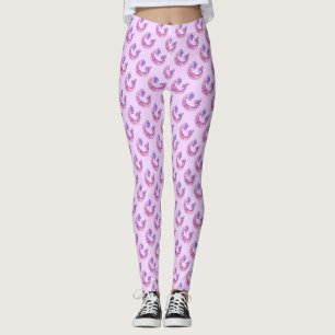 C monogrammen paarse roze gepatterde leggings